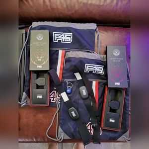 F45 gear 2 string backpacks and 2 lionheart monitors